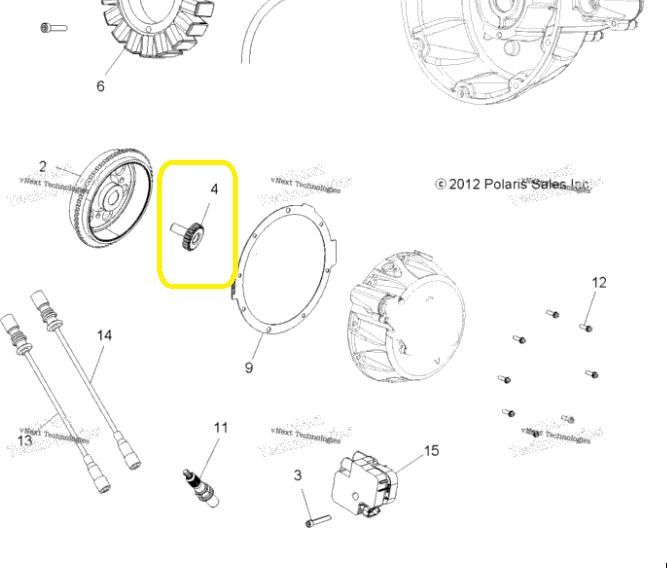 CUPLA ANTRENARE POMPA APA POLARIS SPORTSMAN / SCRAMBLER 850,1000 2012-2016 [2]