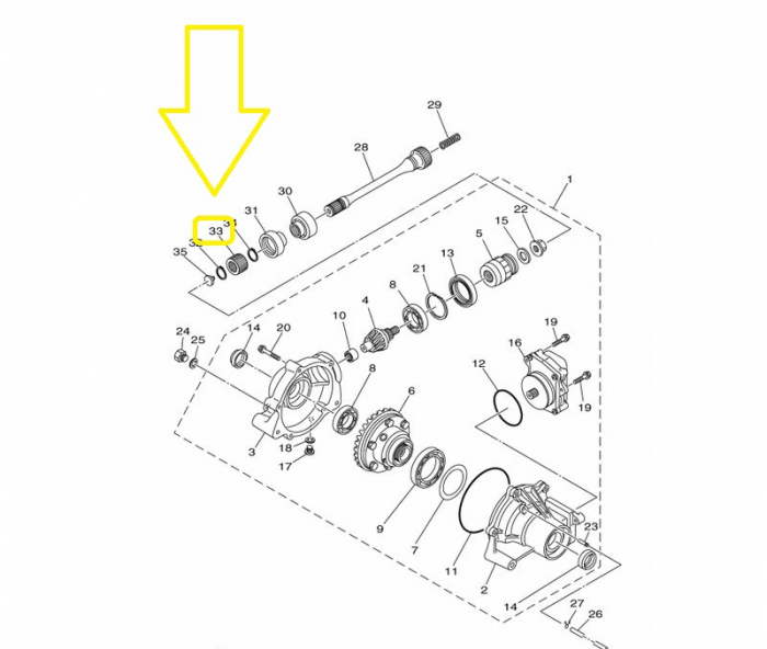 CUPLA ( BUCSA CARDAN  ) YAMAHA GRIZZLY 450/550/660/700 [3]