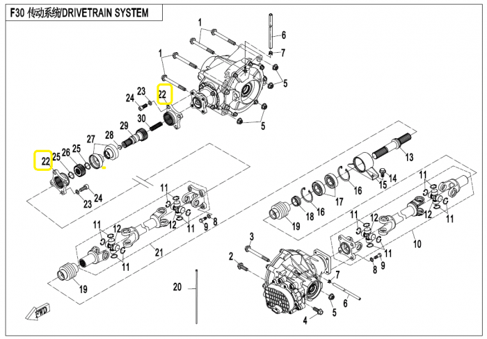 CUPLA CARDAN SPATE CFMOTO SSV ZFORCE 800 / 1000 [3]
