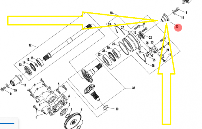 CUPLA CARDAN ( SPATE MOTOR ) CFMOTO SSV / UTV 2020-2024 [4]