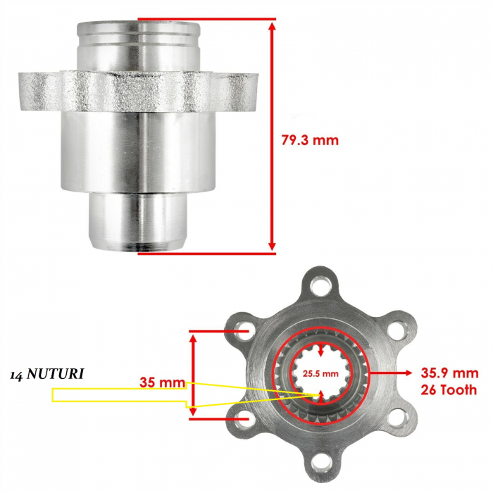 CUPLAJ CARDAN SPATE-GRUP YAMAHA GRIZZLY / RHINO 450 / 660 / 700 [3]