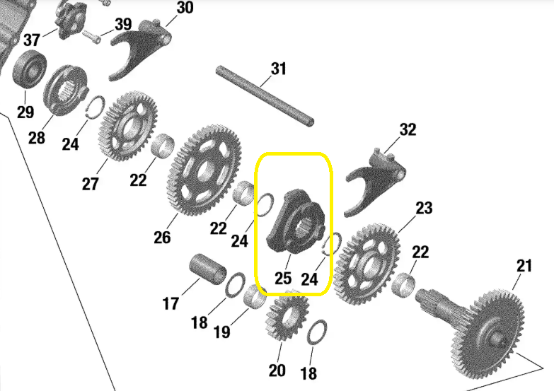 CUPLAJ CRABOTI CUTIE VITEZE CAN-AM 650 / 850 / 1000 G2 ( CUPLAJ L) [3]