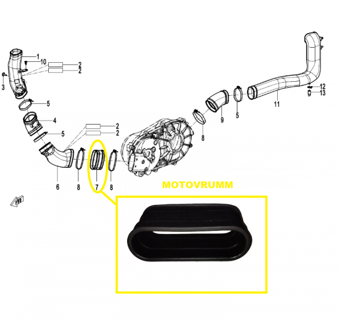 CUPLAJ ELASTIC AERISIRE CVT CFMOTO 450 / 520 2022-2025 [1]