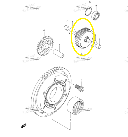 CUPLAJ PORNIRE SUZUKI KINGQUAD LT-A 700 / 750 2005-2022 [3]