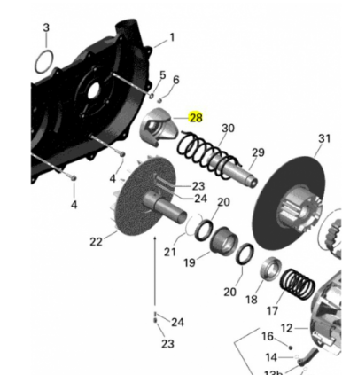 CUPLAJ VARIATOR SECUNDAR CAN-AM OUTLANDER / RENEGADE / COMMANDER G1 / G2 [5]