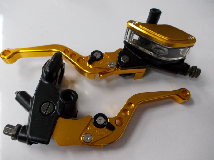 SET MANETE UNIVERSALE GOLD CU STICLA ( POMPA FRANA + MANETA AMBREAJ) [4]
