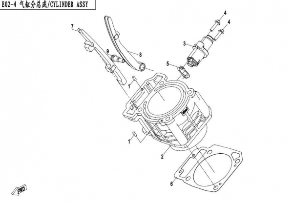 INTINZATOR DISTRIBUTIE CFMOTO 400 / 450 / 520 / 550 / 600 / 625 / 1000  2013-2024 [5]