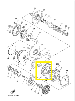 FULIE VARIATOR YAMAHA GRIZZLY 550/700 2009-2018 [4]