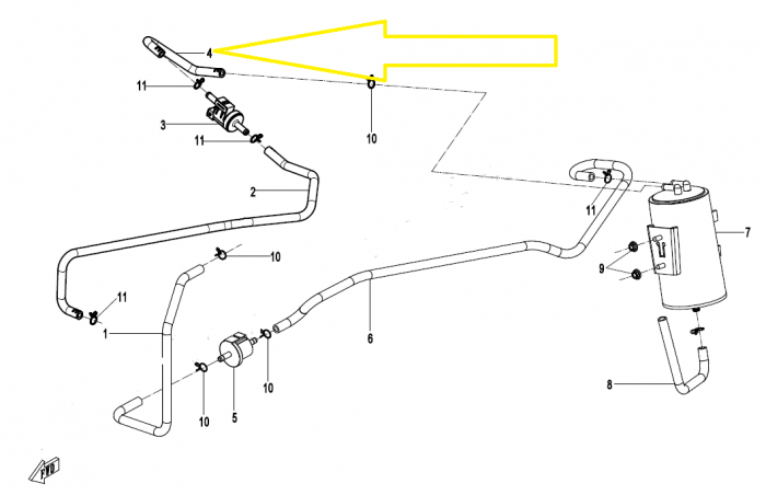 FURTUN CANISTA REZERVOR ( EVAP ) BENZINA CFMOTO 400/500/ 21-22 [2]