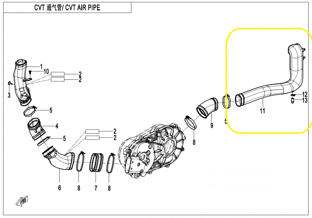 GALERIE EVACUARE AER CVT CFMOTO CFORCE 400 X4 / 500 X5 2022-2025 [3]