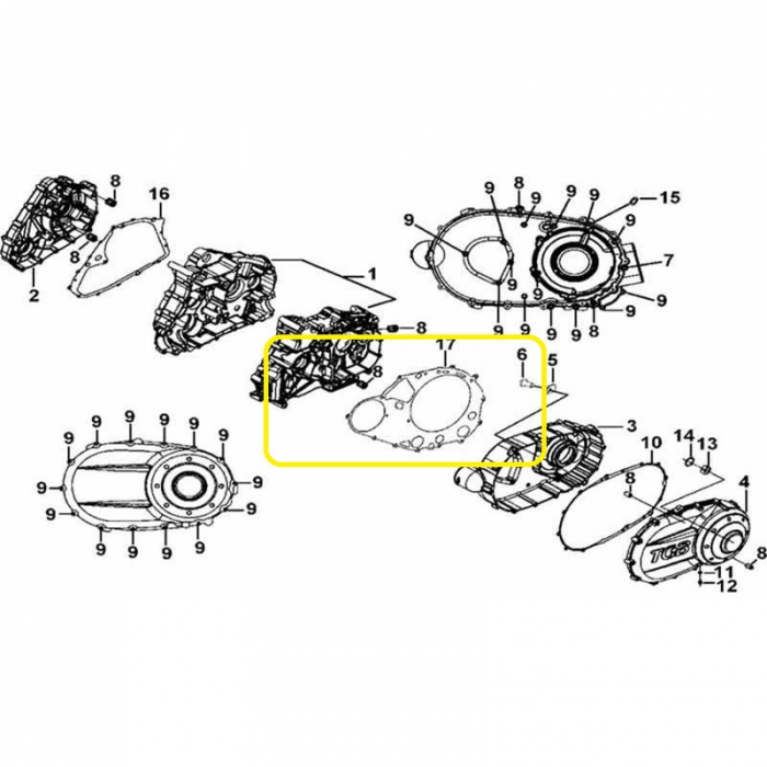 GARNITURA CAPAC AMBREIAJ INTERIOR TGB Blade / Target 425 / 500 / 525 / 550 / 600 [2]