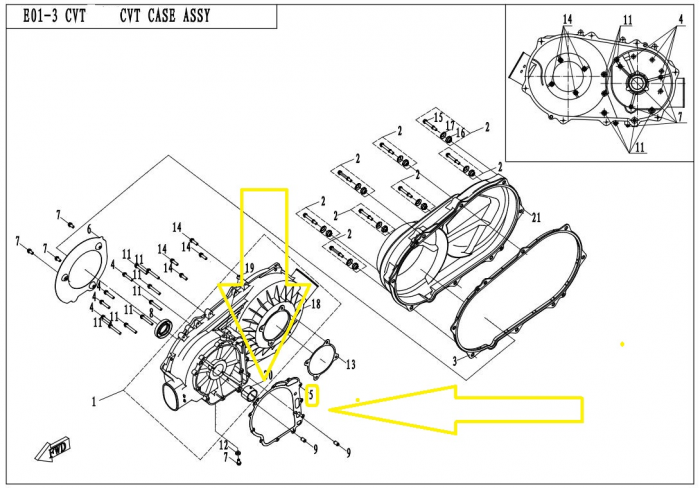 GARNITURA CAPAC CVT CFMOTO 400 / 450 / 550 / 625 2014-> [3]