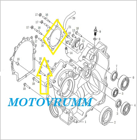 GARNITURA CFMOTO CVT ( AX VARIATOR SECUNDAR ) CFMOTO 500 / 625 2007-2014 [2]