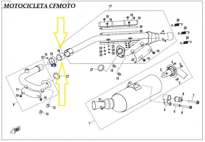 GARNITURA ESAPAMENT CFMOTO MOTO / ZFORCE / CFORCE 650/800/820/850 [4]