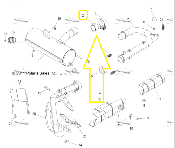 GARNITURA ESAPAMENT POLARIS RANGER / RZR 2012-2015 (EX50MM) [2]