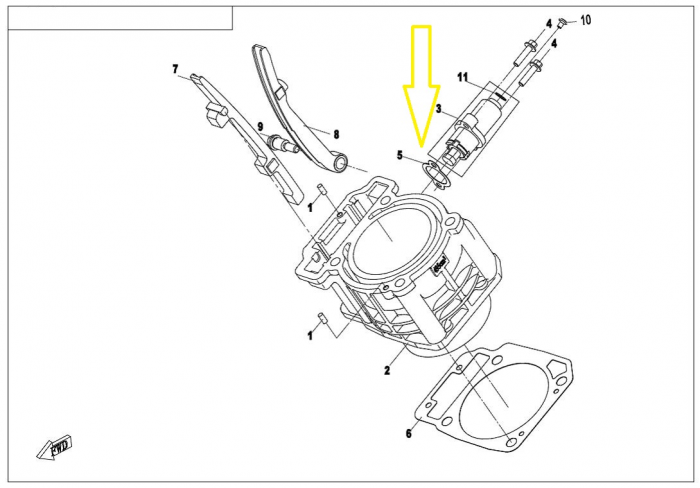 GARNITURA INTINZATOR DISTRIBUTIE CFMOTO 400/450/500/520/550/625/850/1000 2007-2024 [2]