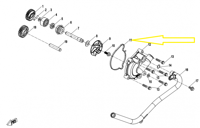 GARNITURA CAPAC POMPA  APA CFMOTO CFORCE / ZFORCE / UFORCE 800 / 820 [3]