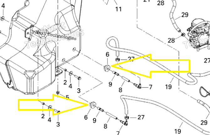 GARNITURA STUT REZERVOR COMBUSTIBIL CAN-AM OUTLANDER 330/400 , DS650 [3]