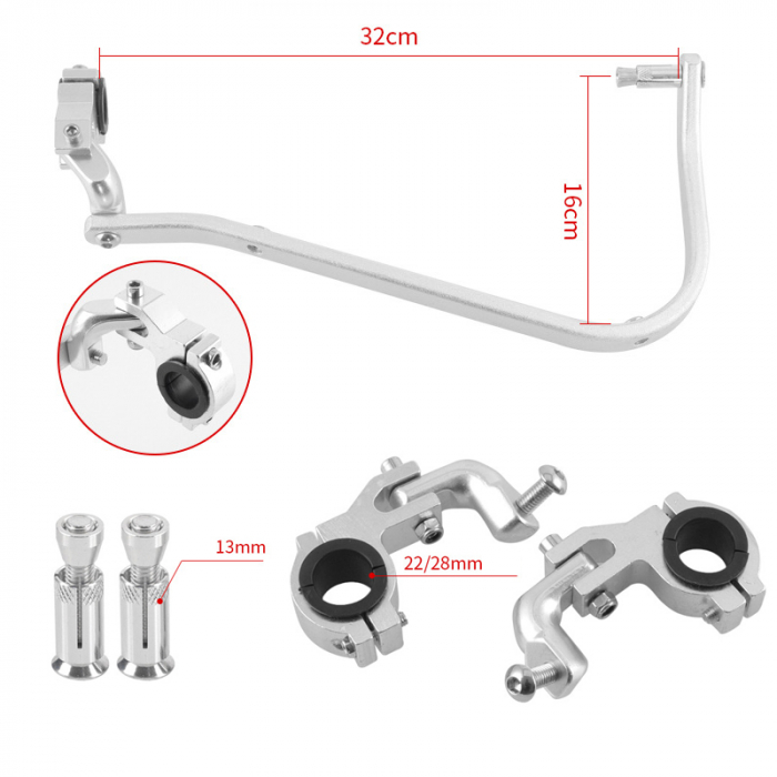 HANDGUARD MOTO / ATV UNIVERSALE PRINDERI 22 / 28MM  ALUMINIU ALBASTRU [3]