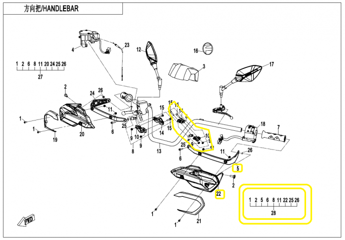 KIT HANDGUARD STANGA CFMOTO 400/450/500/520/550/625/800/850/1000 16-24 [5]