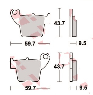 SET PLACUTE FRANA SPATE HONDA CR 125/CRF 250/450 SINTER [3]