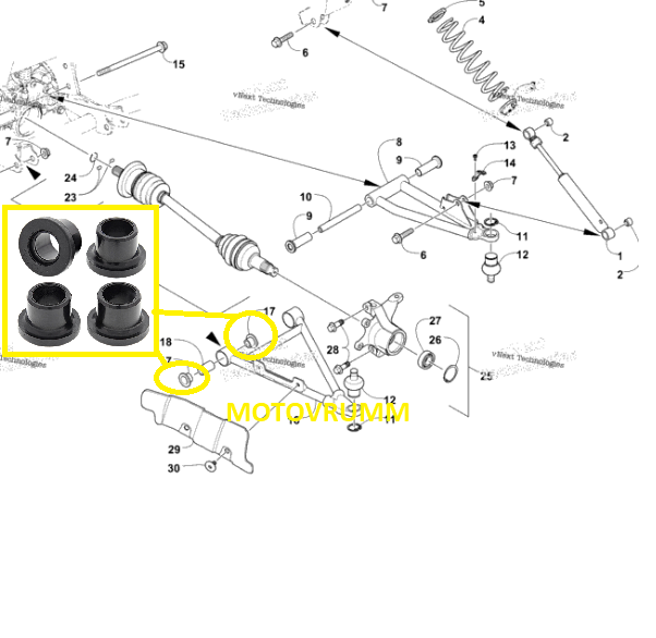 KIT BUCSE BRAT INFERIOR / SUPERIOR ARCTIC-CAT 400/500/650/700/1000 [2]