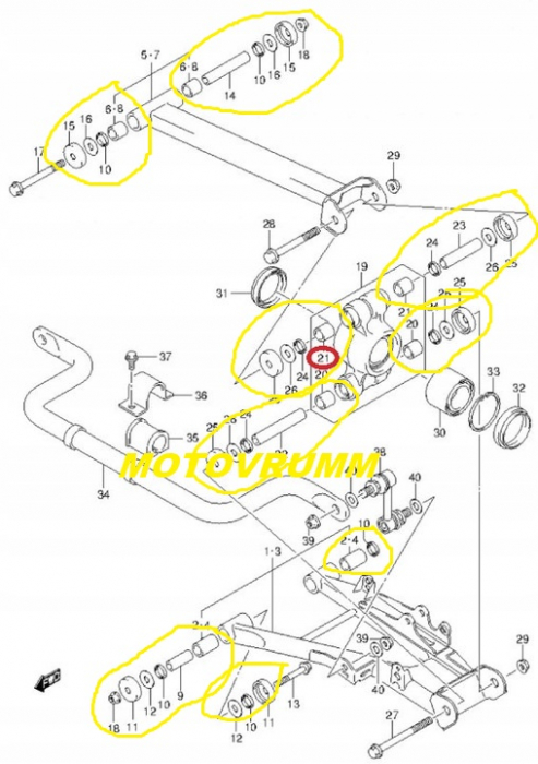 KIT BUCSE BRATE SPATE SUZUKI LTA-750X 2008-2023  / LT-A 500 2009-2022 [2]