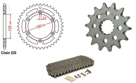 Kit lant cu oring  KTM  125/150/200/250/300/350/400/450/520/525/530 99-22 [1]