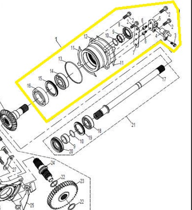 KIT REPARATIE IESIRE CARDAN SPATE CFMOTO UTV / SSV / ATV 800 2012-2016 [2]