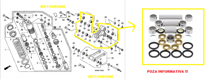 KIT REPARATIE LINKAGE HONDA CR 125 / 250 02-07, CRF250R / CRF450R [3]
