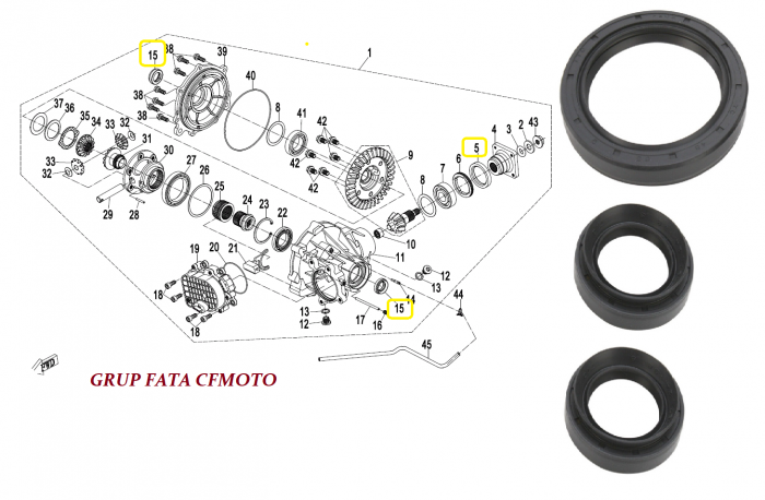 KIT SIMERINGURI GRUP FATA CFMOTO 500 / 625 / 800 ATV/UTV/SSV [2]
