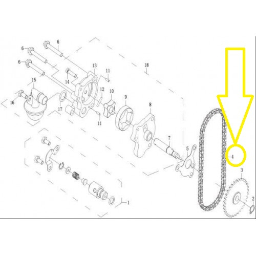 LANT POMPA ULEI CFMOTO 500/625 (07-16)  0180-074000 [2]