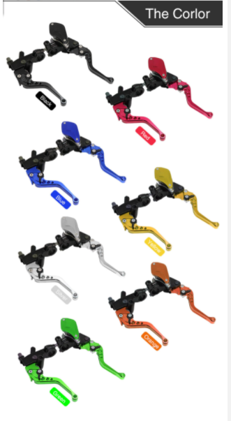 SET Manete moto universale ambreiaj cablu si frana hidraulica  - albastru [7]