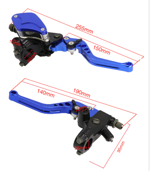 SET Manete moto universale ambreiaj cablu si frana hidraulica argintiu [3]
