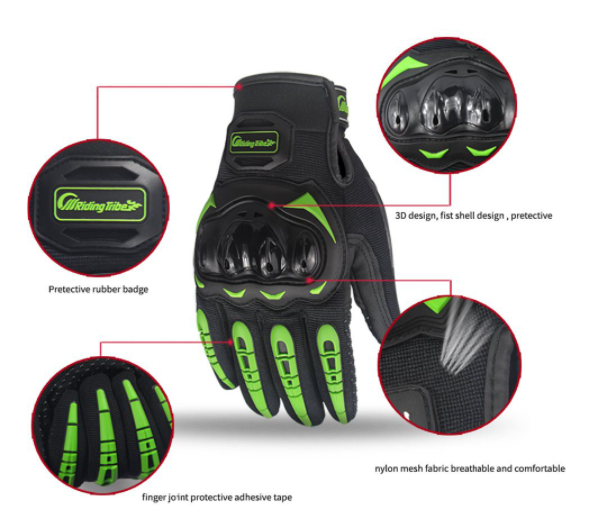 MANUSI NEGRU / VERDE CU PROTECTI MOTO/ATV/CROSS [3]