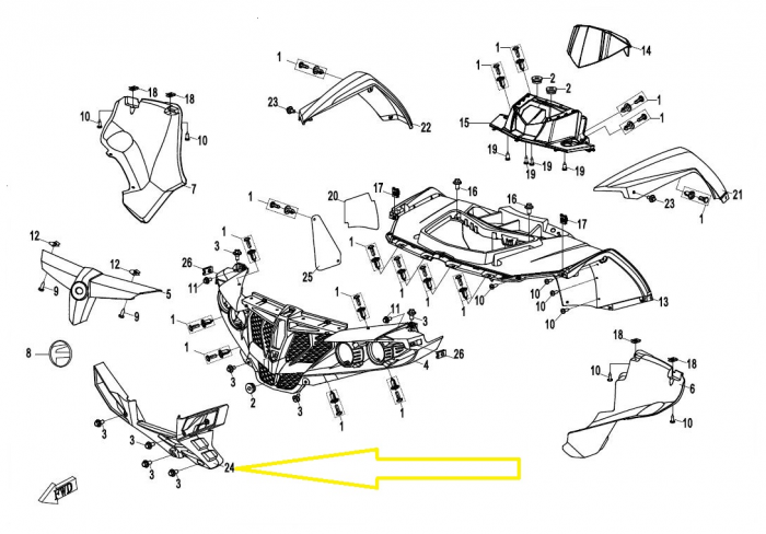 MASCA FATA CFMOTO 520 / 550 / 600  2014-2020 [2]