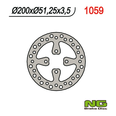 DISC FRANA SPATE YAMAHA YFZ450 '06-'19, RAPTOR YFM 700 '06-'14 (200X51X3,5) (4X10,5MM) [2]