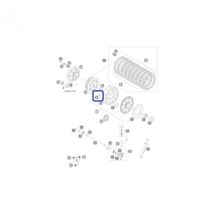 NIT OALA AMBREIAJ KTM EXC 300 99-04 SX 250 98-12 6X15MM [3]