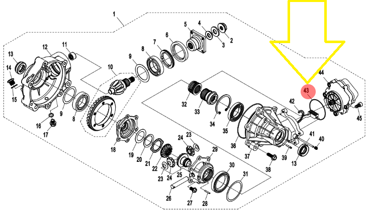 O-RING MOTORAS DIFERENTIAL FATA CFMOTO ATV/SSV/UTV 500,625,800 2007-2020 [2]