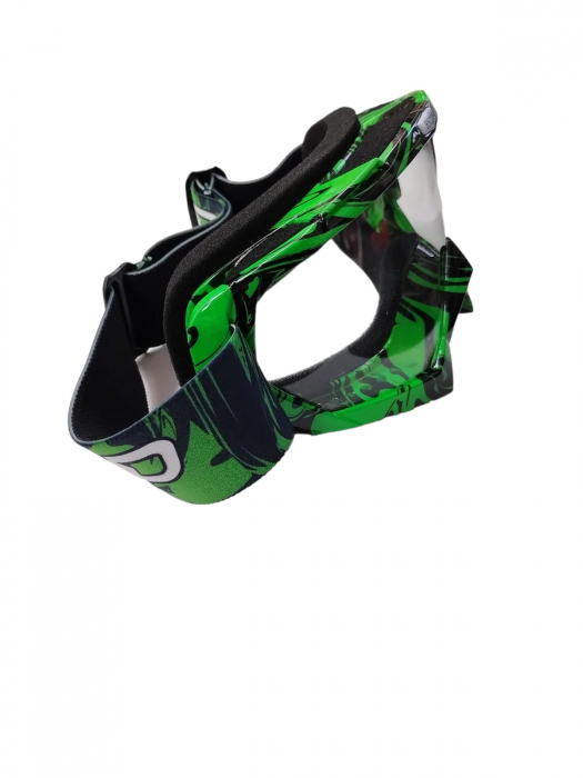 OCHELARI OFF-ROAD VERDE-NEGRU STICLA TRANSPARENTA [2]