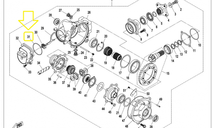 ORING MOTORAS DIFERENTIAL CFMOTO 400/450/520/550/625/850/1000 ATV/UTV/SSV [2]