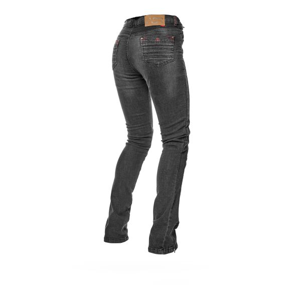 PANTALONI MOTO DAMA JEANS NEGRU CU PROTECTII GENUNCHI [1]