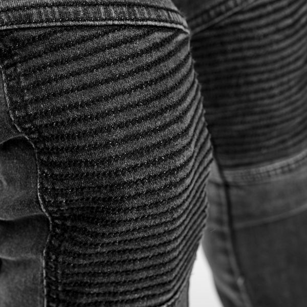 PANTALONI MOTO DAMA JEANS NEGRU CU PROTECTII GENUNCHI [5]
