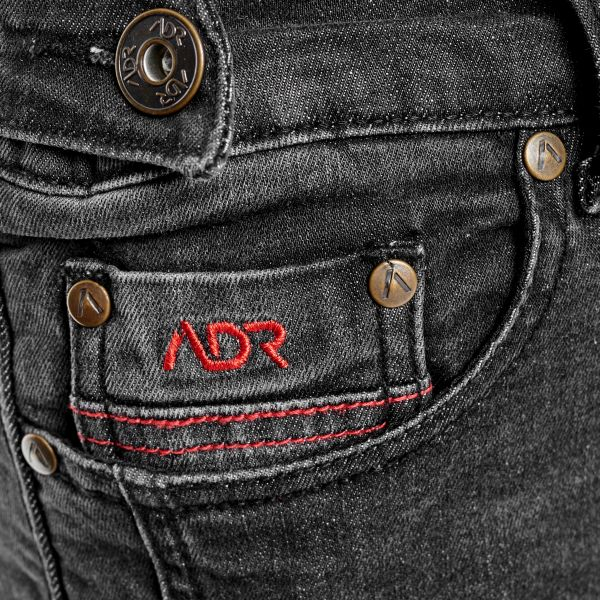 PANTALONI MOTO DAMA JEANS NEGRU CU PROTECTII GENUNCHI [4]