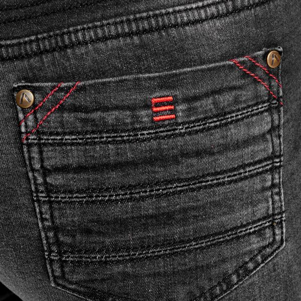 PANTALONI MOTO DAMA JEANS NEGRU CU PROTECTII GENUNCHI [3]