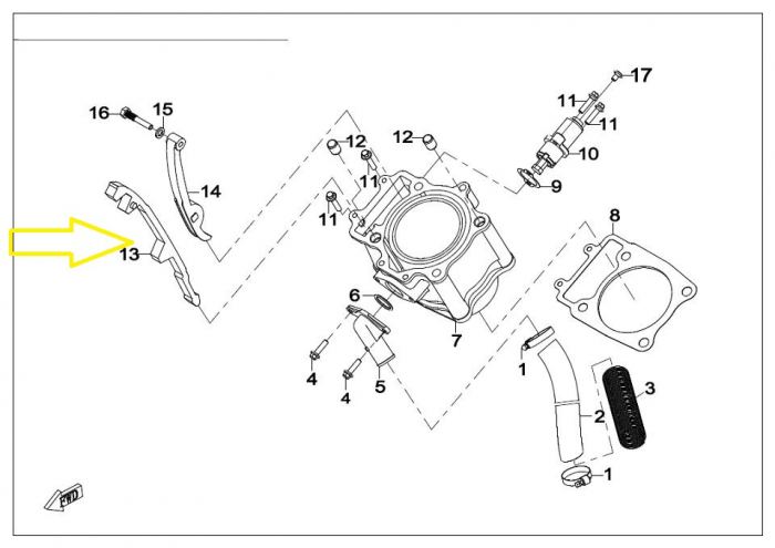 Patina fixa lant distributie CF MOTO 500 0180-023400 [3]