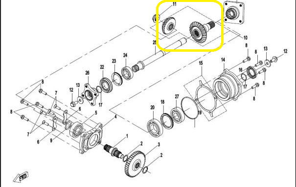 PINIOANE TRANSMISIE CFMOTO 400 / 450 / 520 / 550 / 625 / 800 / 820 / 850 / 1000 2015-2019 [4]