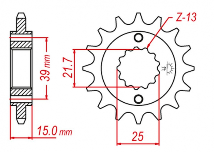 PINION ATAC KYMCO 250 MXU/KXR/KXU '02-15' 300 MAXXER '05-16 / SMC BAROSA 300,320 [2]