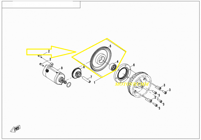 PINION BENDIX CFMOTO ATV / UTV / SSV 400/500/520/550/625 07-23 [3]