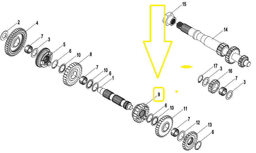 PINION CUTIE VITEZA CFMOTO 400/450/520/550/625 2014-2025 [3]